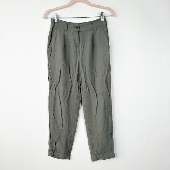 2/$30 LOFT Outlet Straight Leg Chino Pants High Waist Olive 00P #A0634 TRB3 - Picture 3 of 9